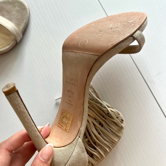 Stuart Weitzman Lovefringe Suede Sandal - size 6.5 - Picture 8 of 9